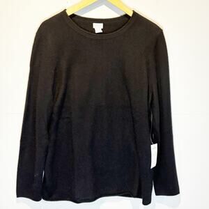 Chico's NWT Black Cashmere Pullover Sweater - size 3 (XL)